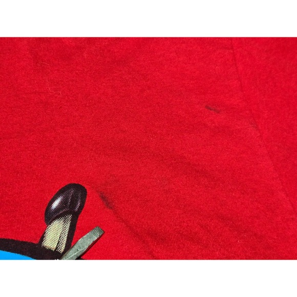 Vintage Detroit Red Wings Taz T-Shirt Tasmanian Devil Graphic L Looney Tunes NHL - Picture 5 of 7